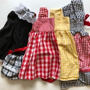 Vintage lot checkered & summer gingham dresses 3T